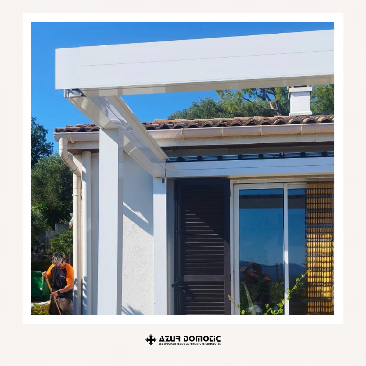 Pergola couleur blanc en aluminium à Grasse