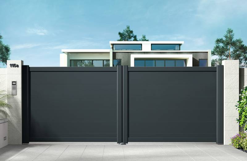 Acheter portail 2 battants gris aluminium fer forgé pvc à Cannes (06)