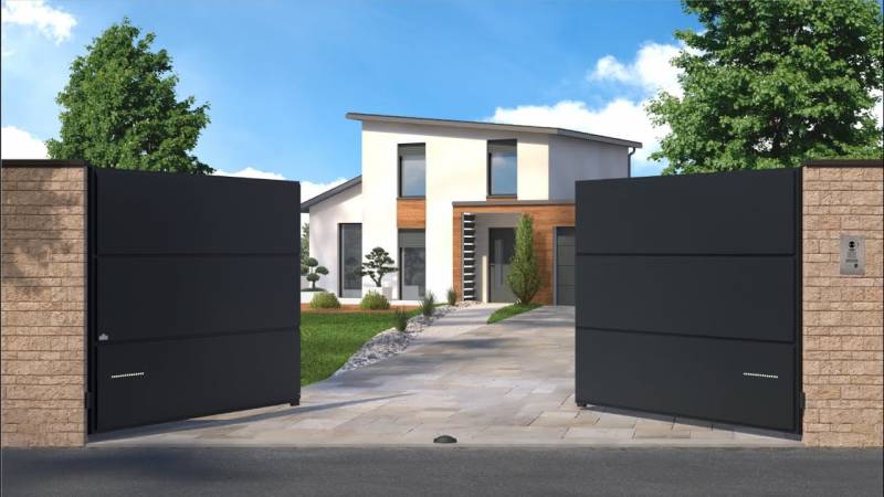 Portail battant en aluminium design - Nice Alpes Maritimes 06